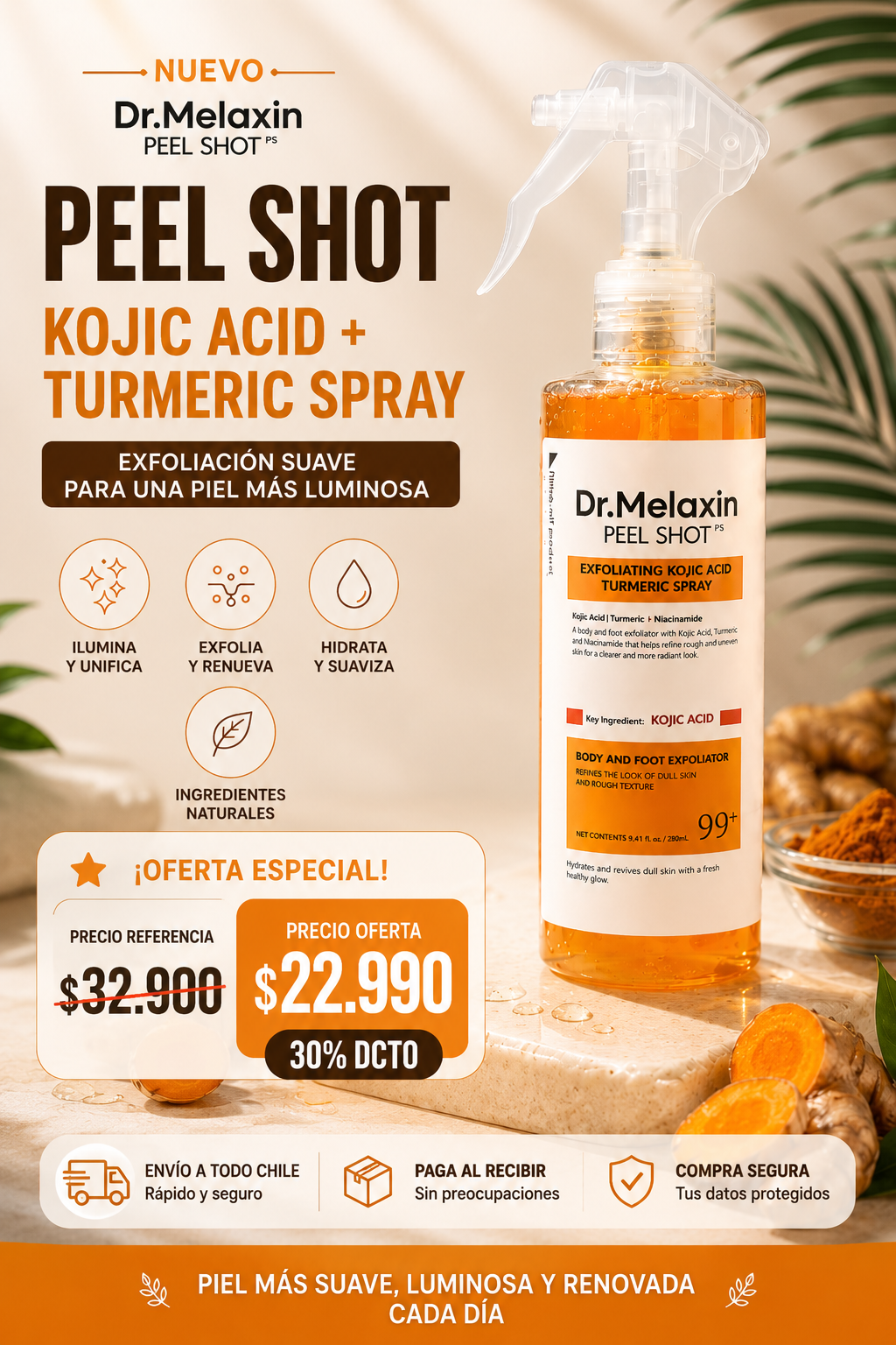 exfoliante corporal Dr. Melaxin