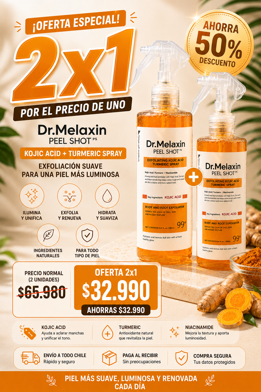 exfoliante corporal Dr. Melaxin